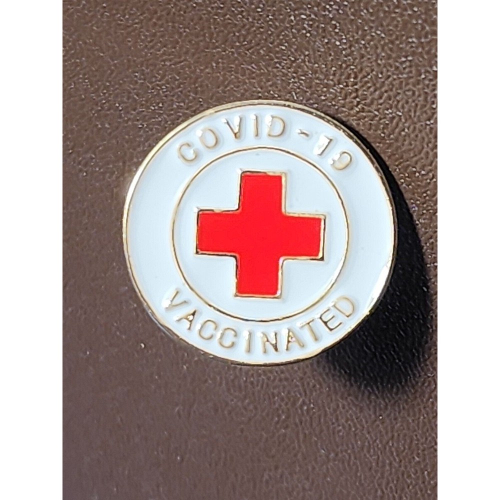 Vaccinated Pin Covid-19 Enamel Cross design Novelty button